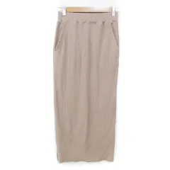 アルマデザイン Alma Design ニットスカート リブ タイトスカート ロング丈 マキシ丈 スリット 無地 モカベージュ /FF31