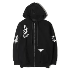 美品 PRADA プラダ パーカー サイズ:XS 22SS グラフィック プリント スウェット ジップパーカー UJL13A S221 トップス フーディー トライアングルプレート Raf Simons ブラック イタリア製【メンズ】のサムネイル