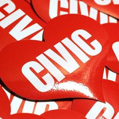 CIVIC HEART RED - シビック ハート レッド ステッカー