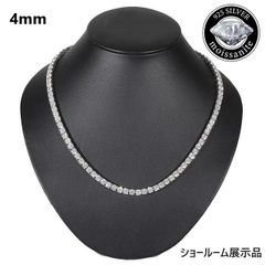 モアサナイト Moissanite テニスネックレス シルバー .925Silver ４mm／５０cm メンズ レディース GRA証明書付