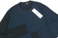 ★超美 +J (UNIQLO) ◆ カシミヤ100% カラーブロック ニット ネイビー Lサイズ バイカラー セーター ジルサンダー ユニクロ ◆ZX14