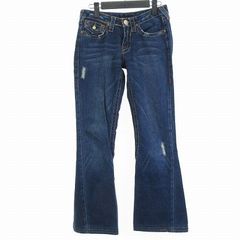 TRUE RELIGION ステッチ フレアデニムパンツ インディゴブルー 26 TRUE RELIGION ステッチ フレアデニムパンツ インディゴブルー