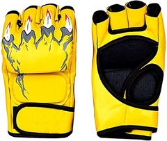 TradeWind Mixed Martial Arts Boxing Open Finger Punching Gloves Half Finger Tiger Claw Yellow (Yellow Tiger Claw, MMA)
