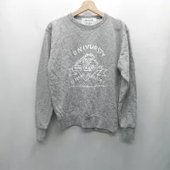 ◇ ⊇ Mark Gonzales マークゴンザレス 英字プリント 長袖 トレーナー サイズF グレー メンズ E  【1501230002776】