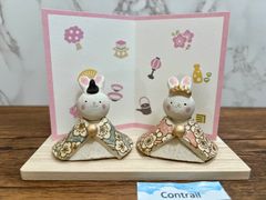 桃の彩・うさぎ雛 お雛様 ひな祭り Hinamatsuri Doll's Festival Rabbits Pottery