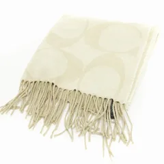 コーチ COACH マフラー ストール フリンジ ウール シルク カシミヤ混 シグネチャー ベージュ 小物 ■GY19