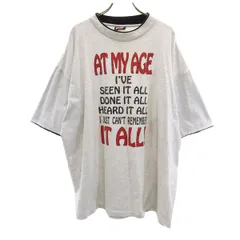 SIGNAL SPORTS シグナルスポーツ 90s USA製 オールド メッセージプリント 半袖 Tシャツ XXL グレー レイヤード ビッグサイズ メンズ 古着