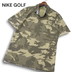 NIKE GOLF ナイキ ゴルフ 春夏 ロゴ刺繍★ DRI-FIT 吸汗速乾 迷彩 カモフラ総柄 半袖 ポロシャツ Sz.XL メンズ 大きいサイズ