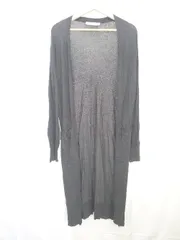 ◇ Θ MOUSSY マウジー ロング丈 長袖 カーディガン サイズF ブラック レディース E  【1503040008368】