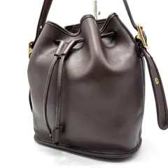 ✨美品✨ OLD COACH オールドコーチ ショルダーバッグ トートバッグ バケツ型 巾着 バックル ロゴ型押し ゴールド金具 肩掛け 斜め掛け グラブタンレザー レディース ブラウン 茶色