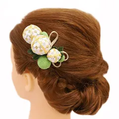 髪飾り 成人式 振袖 前撮り 袴 花 浴衣 夏祭り 花火大会 豪華2点セット 緑 渋緑 ゴールド 銀 白 ちりめん 玉飾り 組紐 格子 ヘ No.9-3683