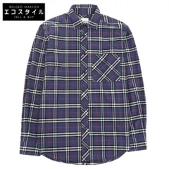 BURBERRY バーバリー TBロゴ刺繍 ノバチェック 長袖シャツ トップス メンズ ブルー系 S 8017562 S