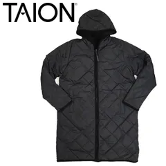 TAION (タイオン) R106BCI-LONG  シティ リバーシブル パイピングフード ダウン×ボア コート TA029 全2色 BLACKxBLACK XL