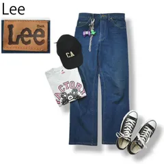 90s ヴィンテージ USA製 リー Lee 202－0389 ストレート デニム パンツ ジーンズ ジップアップ YKK 5ポケット レザーパッチ ユニオンチケット 30x34 インディゴ メンズ