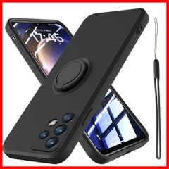 【数量限定】サラサラ 指紋防止 スタンド機能 耐久性 スマホケース ギャラクシー シンプル 液体シリコン ストラップホール A32 A32 TPU 耐衝撃 5G 5G カバー 用 用 ソフト スリム カバー 可愛い リング付き 薄型 黒 ケース ケース SCG