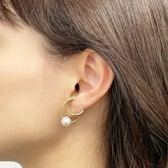 片方、ガラスパール イヤーカフ【eec158】