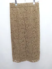 ◇ Θ ur's ユアーズ レース ロング タイト スカート サイズM ブラウン レディース E  【1411070008961】