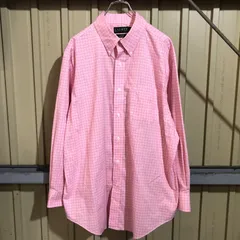 396 LAUREN RALPH LAUREN 長袖 チェックシャツ 17 1/2 XL位 ピンク ローレンラルフローレン ボタンダウン ビッグサイズ ノンアイロン 古着卸 アメリカ仕入