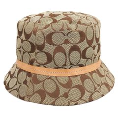【本物保証】 超美品 コーチ COACH シグネチャー ハット 帽子 キャンバス ベージュ 夏 サマー