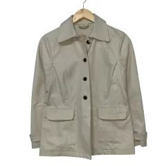 エディー・バウアー ボタン トレンチ ジャケット ショートコート ライトベージュ 本物のヴィンテージ BURBERRY(バーバリー )