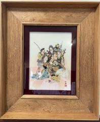 開運七福神　屋久杉額　宝石原石使用額　吉祥福徳額　三代目章玉監修　インテリア　コレクション　極美品　エクセルヒューマン社