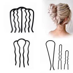 【新着商品】見えない前髪コーム Uピン 金具 髪飾り やかいまき スタイリング用 コーム 女性ドレス メタルヘアサイド 和装 かんざし 浴衣 着物 U字型ヘアクリップ 和服 5個 成人式 ヘアフォーク 卒業式 夜会巻きコーム 結婚式 BLOOPIC （ブラック