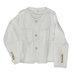 ☆ ホワイト ☆ XL ☆ ツイードジャケット ノーカラージャケット レディース ツイードジャケット ノーカラージャケット レディース ツイードノーカラージャケット ジャケット ママスーツ スーツ 上着 羽織 羽織り フォーマル ツイード ノーカラー 上品