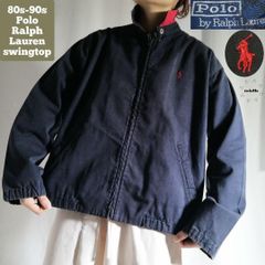80s 90s ラルフローレン スウィングトップ ジップ ドリズラー ジャケット 90s Polo Ralph Lauren Black Denim Drizzler Jacket 黒 L ポロ