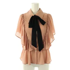 ザラ ZARA フリル ボウタイ ブラウス ノースリーブ S ピンク /AT ■OS