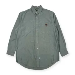 90s 00s Ralph Lauren ラルフローレン ポロベアー オックスフォード BD ボタンダウン 長袖 シャツ M/くすみグリーン系 メンズ オールド