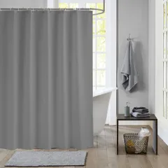 180*240cm） 無地（グレー 風呂カーテン 風呂カーテン 遮光 バス用品 ユニットバスカーテン ポリエステル 間仕切り 洗面所 浴室 窓用 暴露防止バスカーテン プライバシー保護 撥水 保温性 清潔感 目隠し peva 純色 リング付き 防カビ 防水 m