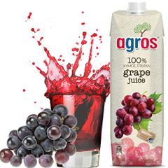 グレープジュース 果汁100％ 無添加 ぶどうジュース 紙パック 業務用 まとめ買い 濃縮還元 agros ギリシャ産 1000ミリリットル (x 12)