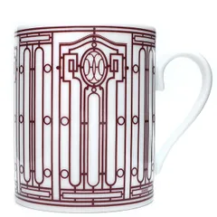 エルメス HERMES 食器 H DECO アッシュデコ マグカップ 磁器 レッド Hデコ 白 赤 ポーセリン  41031P 【箱】【中古】