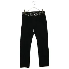 FENDI (フェンディ) LOGO TAPE WAIST BELTED JEANS FLP201 ACB5 ロゴテープウエストベルトデニムパンツ ジーンズ ブラックのサムネイル