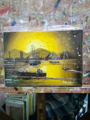 神戸風景黄色絵画風水金運