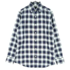 Banana Republic バナナリパブリック チェック柄 長袖 コットンシャツ M ネイビー系 メンズ 古着