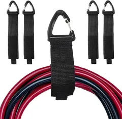 Haojiaho 延長コード 収納ベルト マジック式 ケーブル結束バンド 収納ストラップ 壁掛け用の三角形のバックル付き 4個セット LL 3.8x45cm( 4(3.8x45cm))