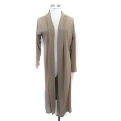 ナチュラルビューティーベーシック NATURAL BEAUTY BASIC カーディガン 前開き ロング丈 ショールカラー M ベージュ /SM34