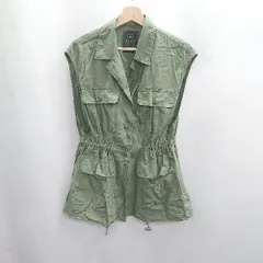 ◇ ⊂ w closet ダブルクローゼット ウエスト部分にゴム入り ノースリーブ ベスト サイズ 表記なし カーキ系 レディース E  【1412090063930】