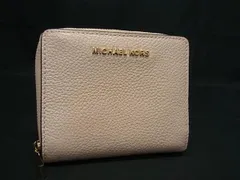 ■美品■ MICHAEL KORS マイケルコース レザー 二つ折り 財布 ウォレット レディース ピンクベージュ系 DG6411
