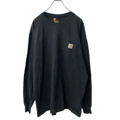 Carhartt 長袖 ポケットTシャツ L ブラック カーハート ロゴ ロンT ロングTシャツ 古着卸 アメリカ仕入 a705-6113