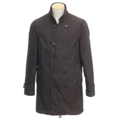 【中古】ムーレー MOORER ポリエステル ダブルブレスト コート ダークブラウン【サイズ44】【メンズ】のサムネイル