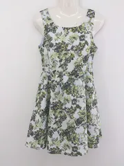 ◇ one after another NICE CLAUP 花柄 ノースリーブ ミニ ワンピース ブルー系 グリーン マルチ レディース P  【中古】 【1209160001400】