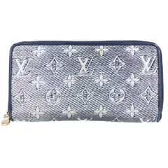 【Louis Vuitton】ルイ・ヴィトン ジッピーウォレット M82468 モノグラム ジャガード コーティング加工 ネイビー 紺色 長財布 財布 レディース メンズ ユニセックス 【中古】 USED-B 【9356】