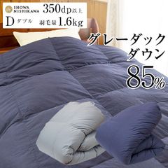 昭和西川 羽毛布団 ダブル 羽毛量1.6kg (ダウン85% ダウンパワー350dp以上) 花粉フリー加工