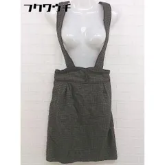 ◇ ◎ an another angelus タグ付 サスペンダー付 チェック 膝丈 タイト スカート サイズF ブラウン マルチ レディース  【中古】 【1109090017413】