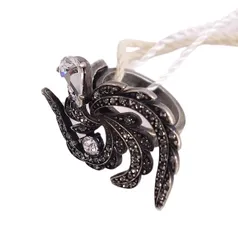 未使用 メゾンマルジェラ Maison Margiela リング 指輪 ラインストーン ビジュー アクセサリー レディース M シルバーのサムネイル