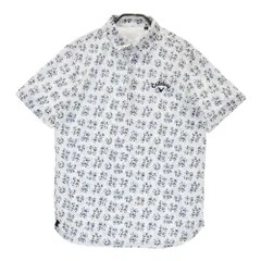 サイズ：M CALLAWAY キャロウェイ 2023年モデル 半袖ポロシャツ 花 総柄 ホワイト系 [240101356845]# ゴルフウェア メンズ ストスト