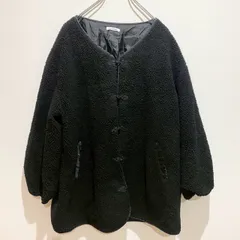 Olive des Olive オリーブデオリーブ　レディース　アウター　コート　ボアジャケット　ノーカラーコート　ミディアム丈　チャイナボタン　両サイドポケット　無地　単色　ブラック　黒　ゆったり　もこもこ　シンプル　カジュアル　SU683h1113