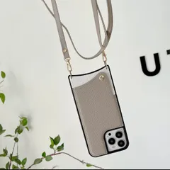 スマホショルダー  iPhoneスマホカバー ケース グレー  アイフォン14 13 12 11 SE pro Max plus mini かわいい オシャレ アイフォーン ショルダーストラップ付  スマートフォンカバー